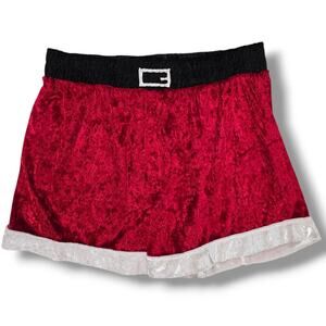 Max Deco men's red velvety novelty Santa boxers shorts - large